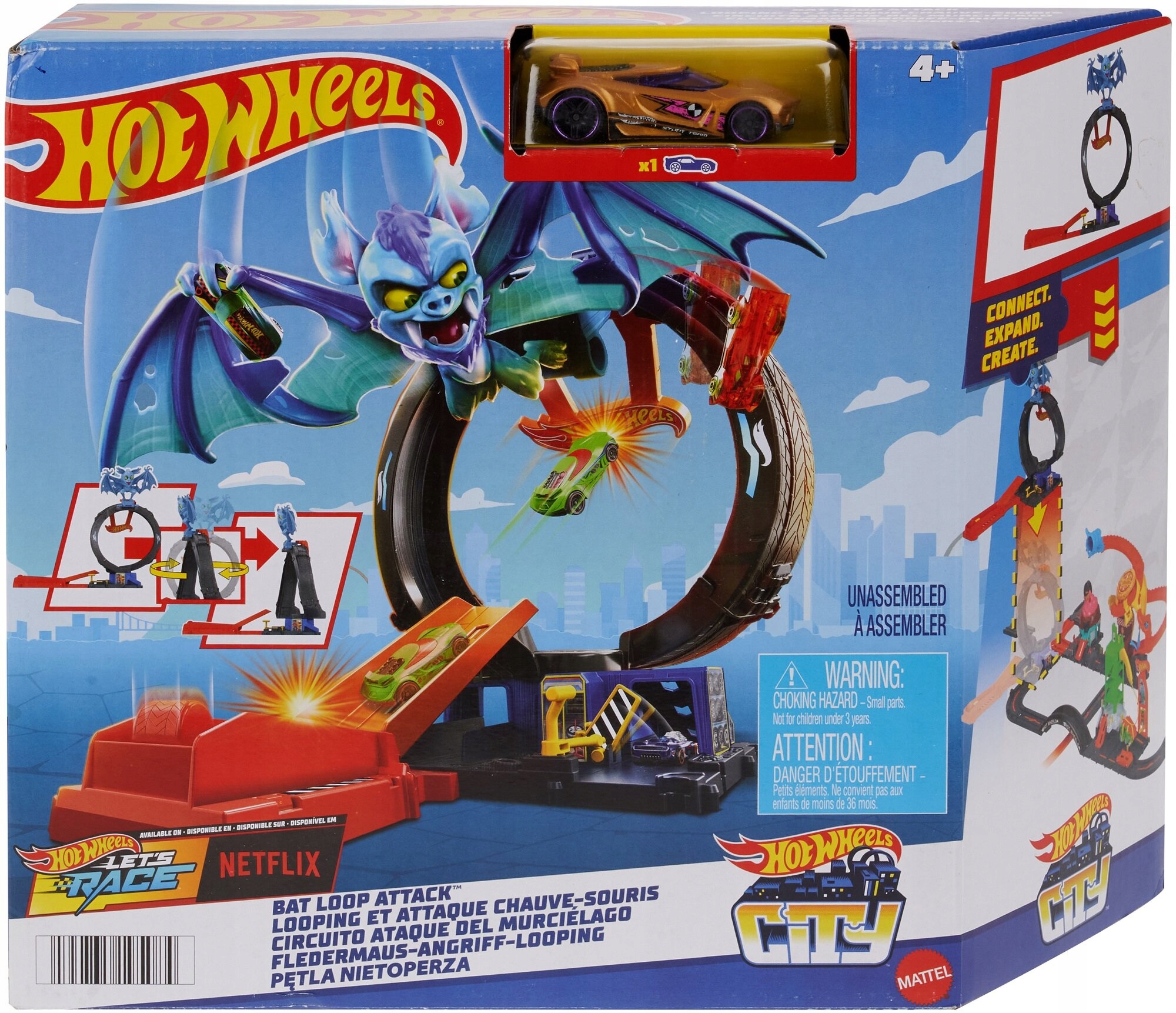 HOT WHEELS CITY TOR PĘTLA NIETOPERZA + AUTKO HTN78