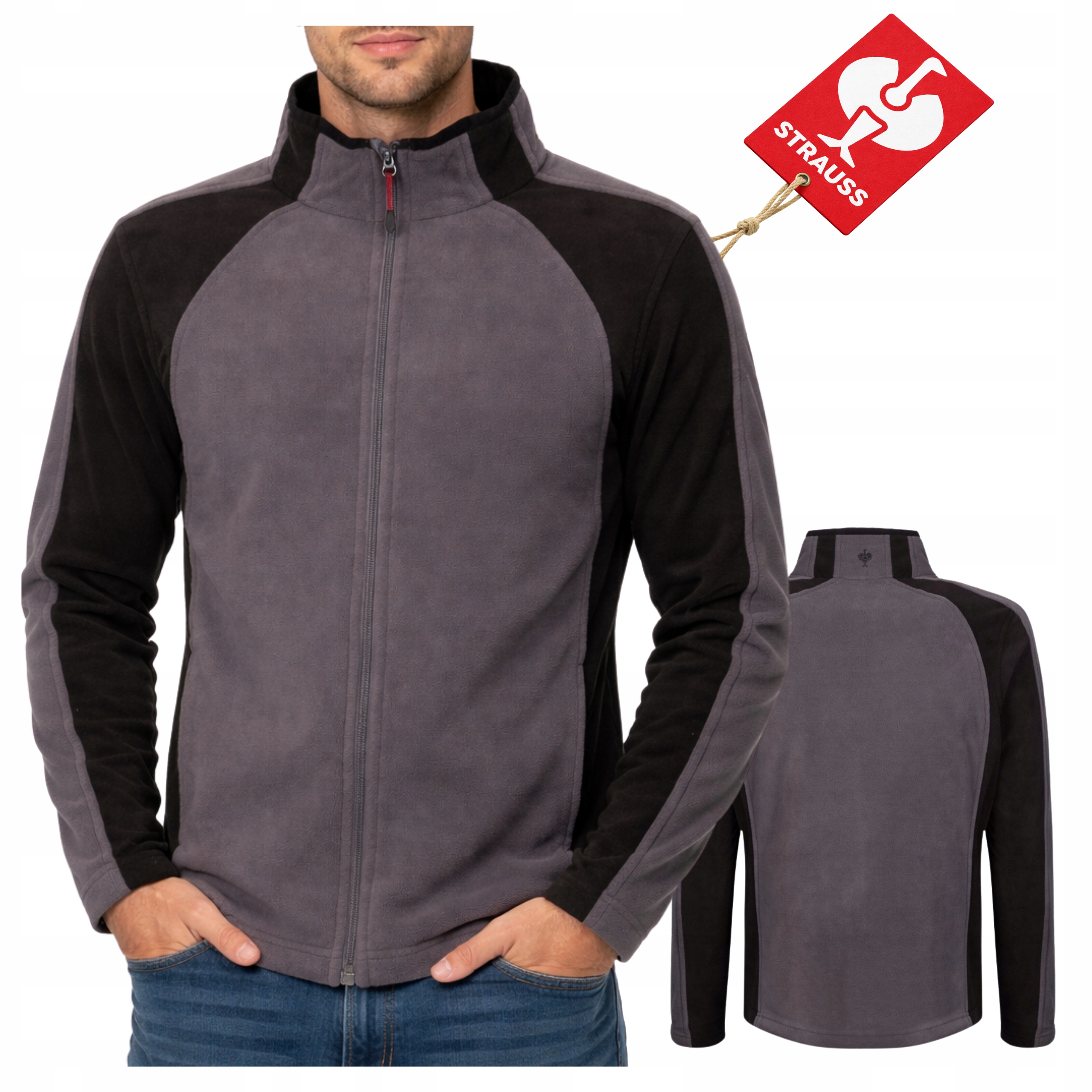 Mikina fleecová pánská Engelbert Strauss na zip 77822 šedá XL