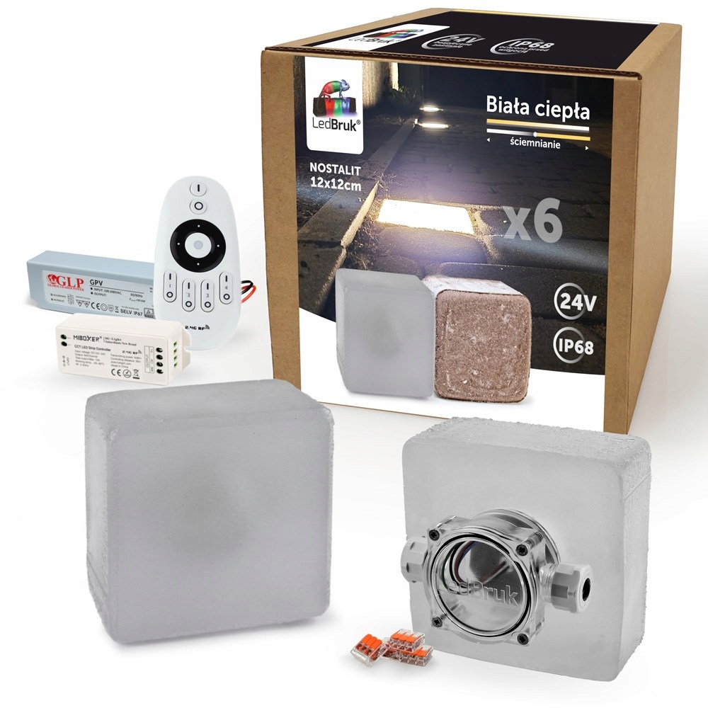 6x Kostka Brukowa LED LedBruk 24V 12x12cm BC 3100K