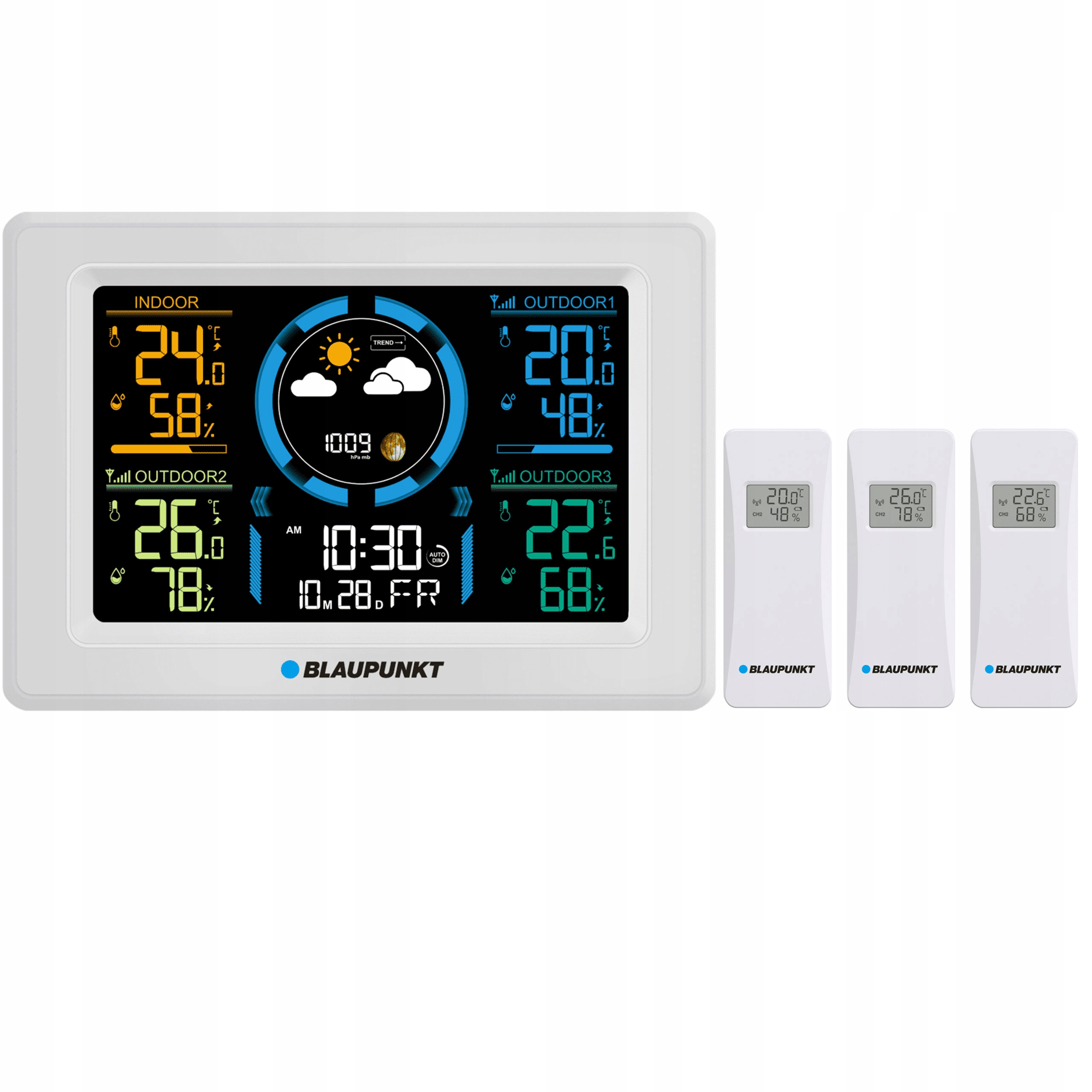 Bezdrátová Meteostanice 3X Venkovní Senzor, Vlhkoměr Blaupunkt WS40