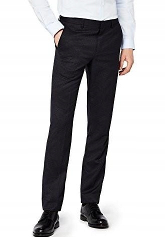

Formalne spodnie męskie Navy 40W33L pas 106 cm