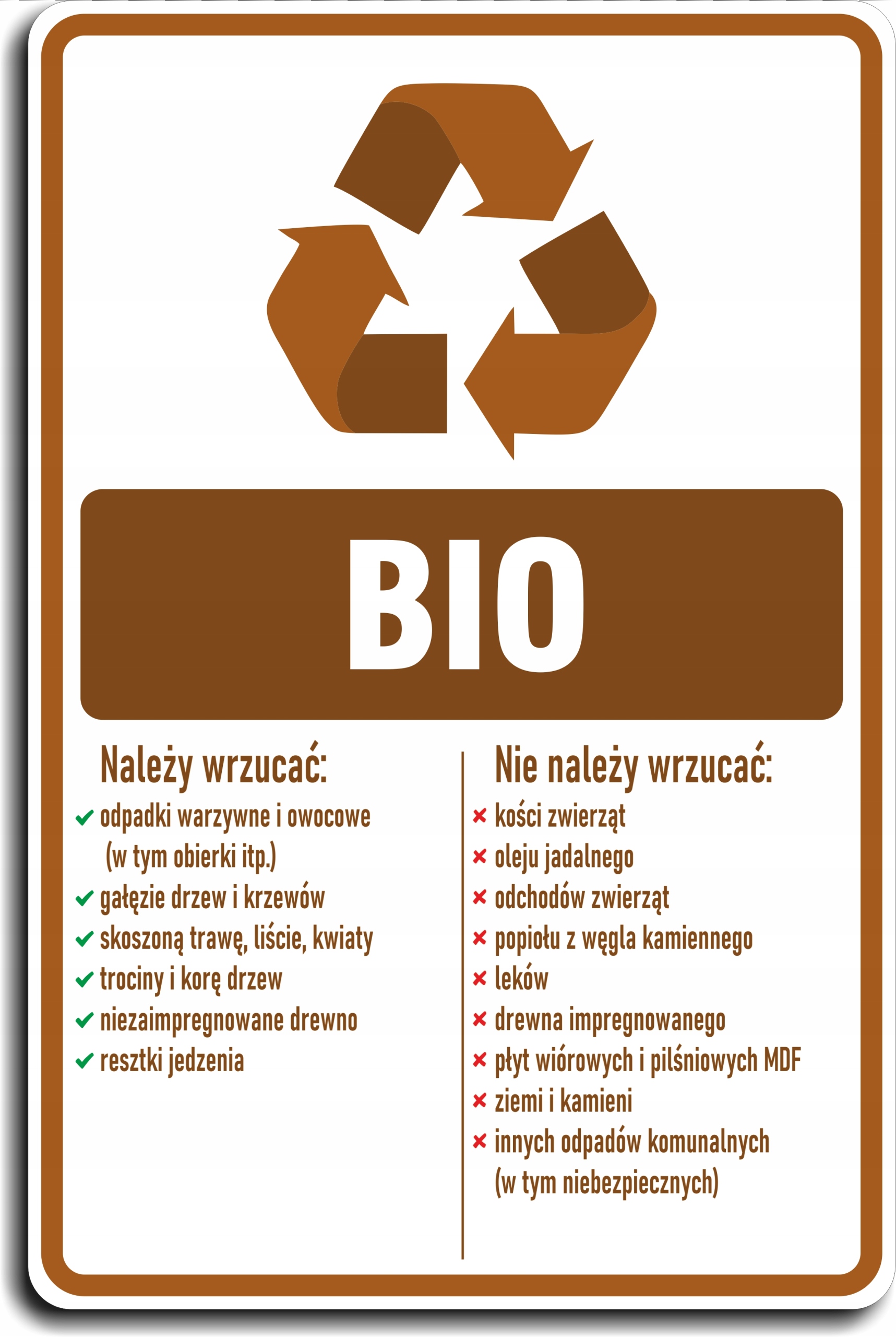 

Bio odpady naklejka na kosze segregacja śmieci