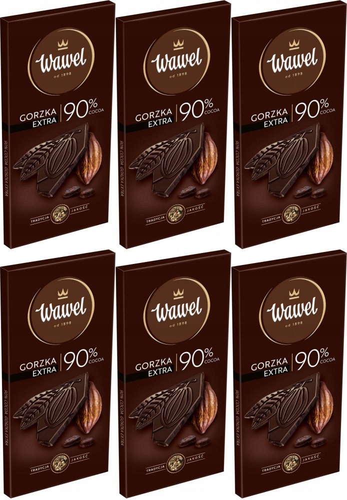 Czekolada Gorzka Premium 90% Wawel x6