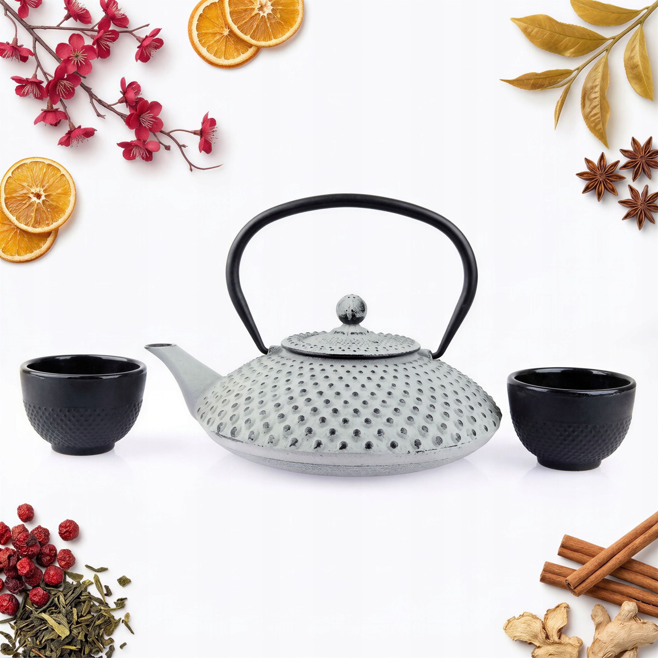 Konvice Litinový 1,25 L Zázvor Na Čaj 2x Šálky Šálky