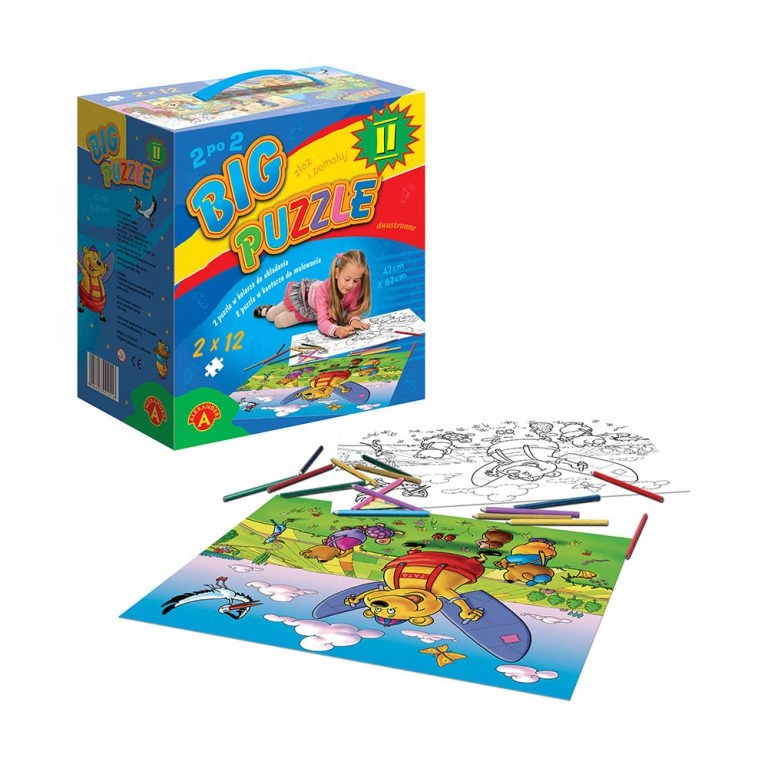 

Maxi puzzle układanka duże dwustronne 2wzory 24el