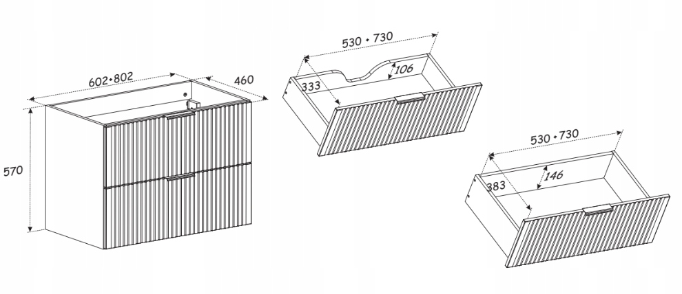 Szafka wisząca Adel czarna mat z czarną szklaną umywalką 80 cm Szerokość mebla 80 cm
