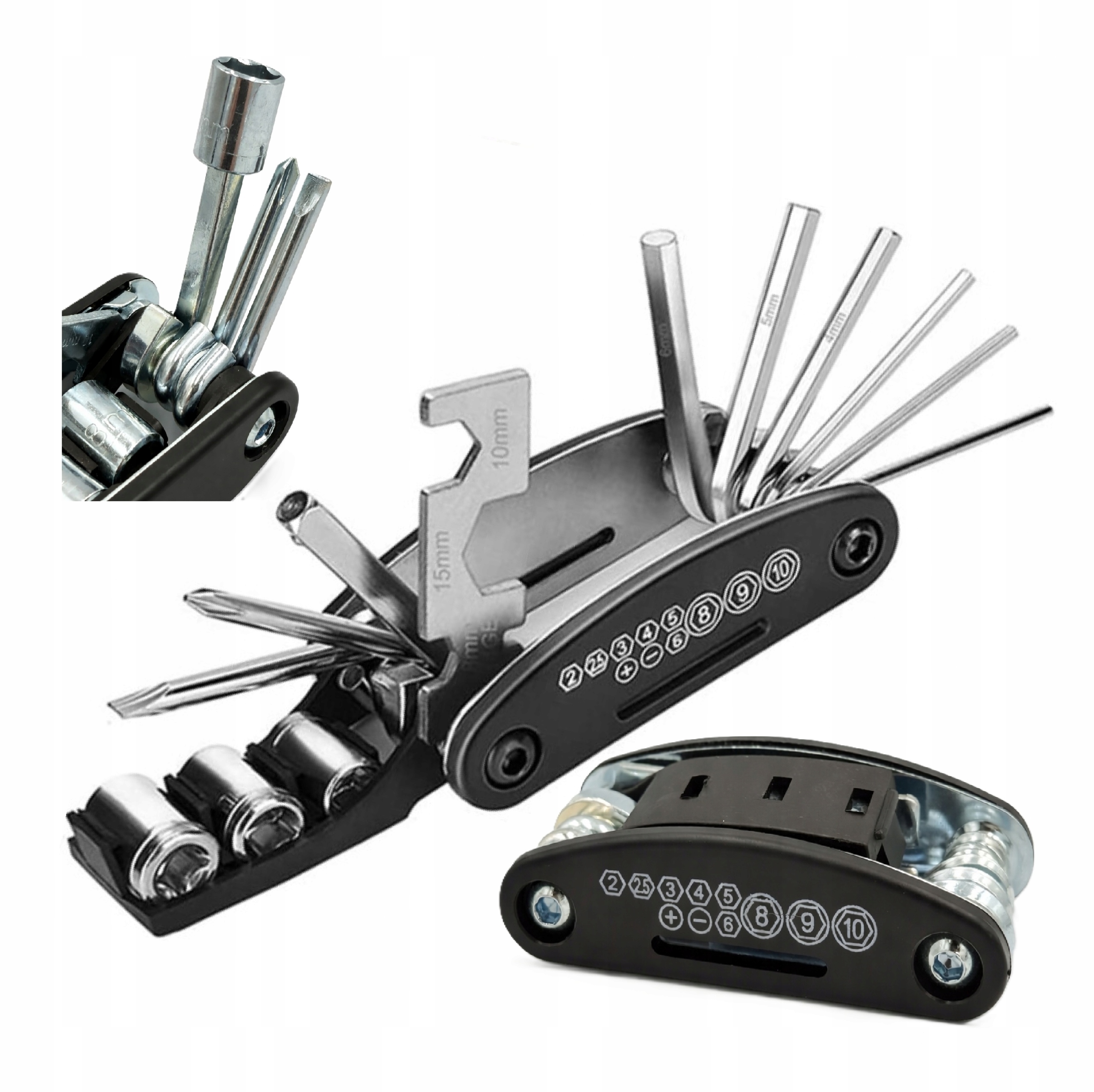 Multitool Zestaw Kluczy Rowerowych Do Naprawy Roweru Klucze Narzędzi 16W1