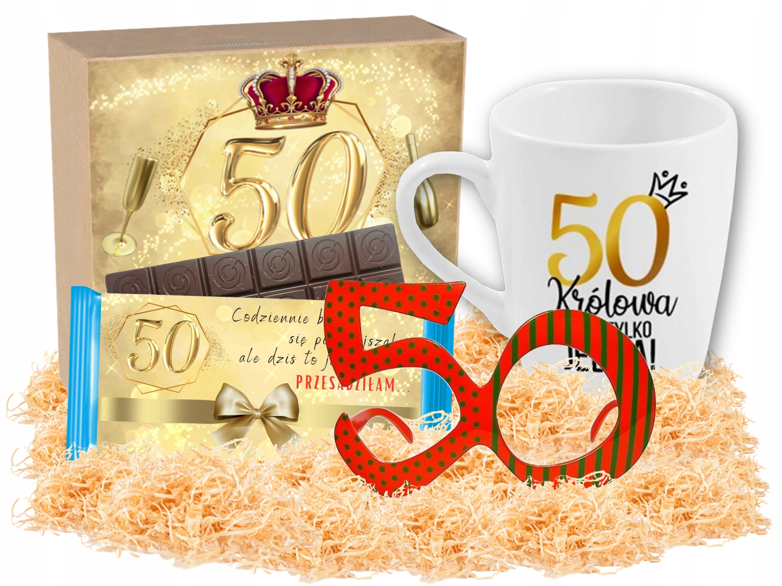 Gotowy Podarunek Na 50 Urodziny! Kubek, Czekolada Okulary
