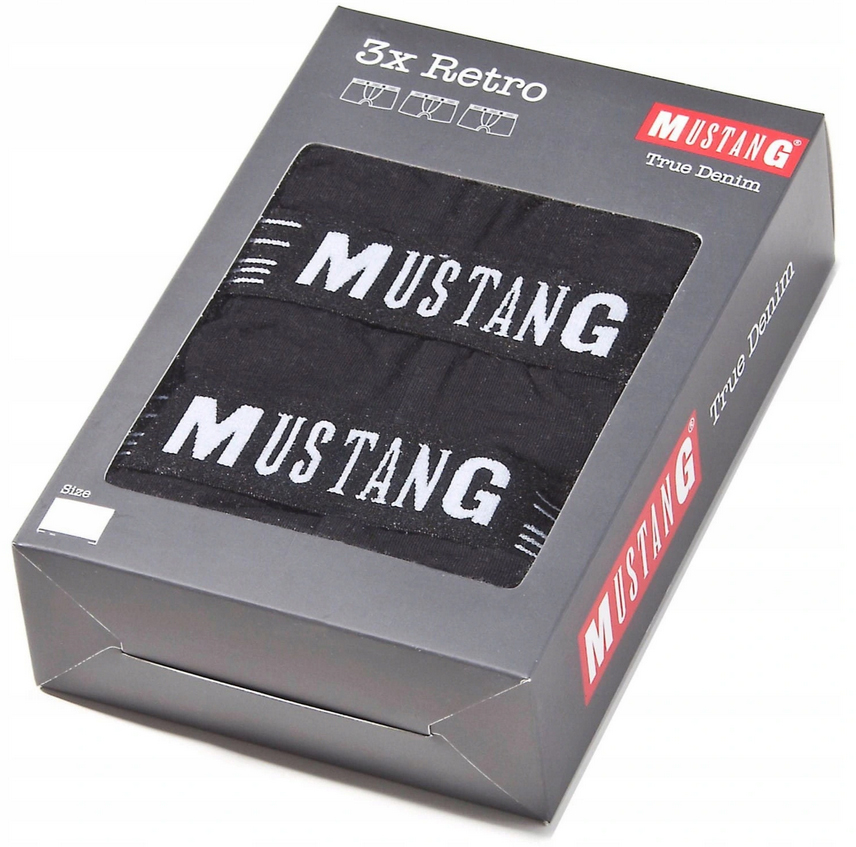 2 X MUSTANG BOKSERKI MĘSKIE CZARNE 3PAK M Rozmiar M