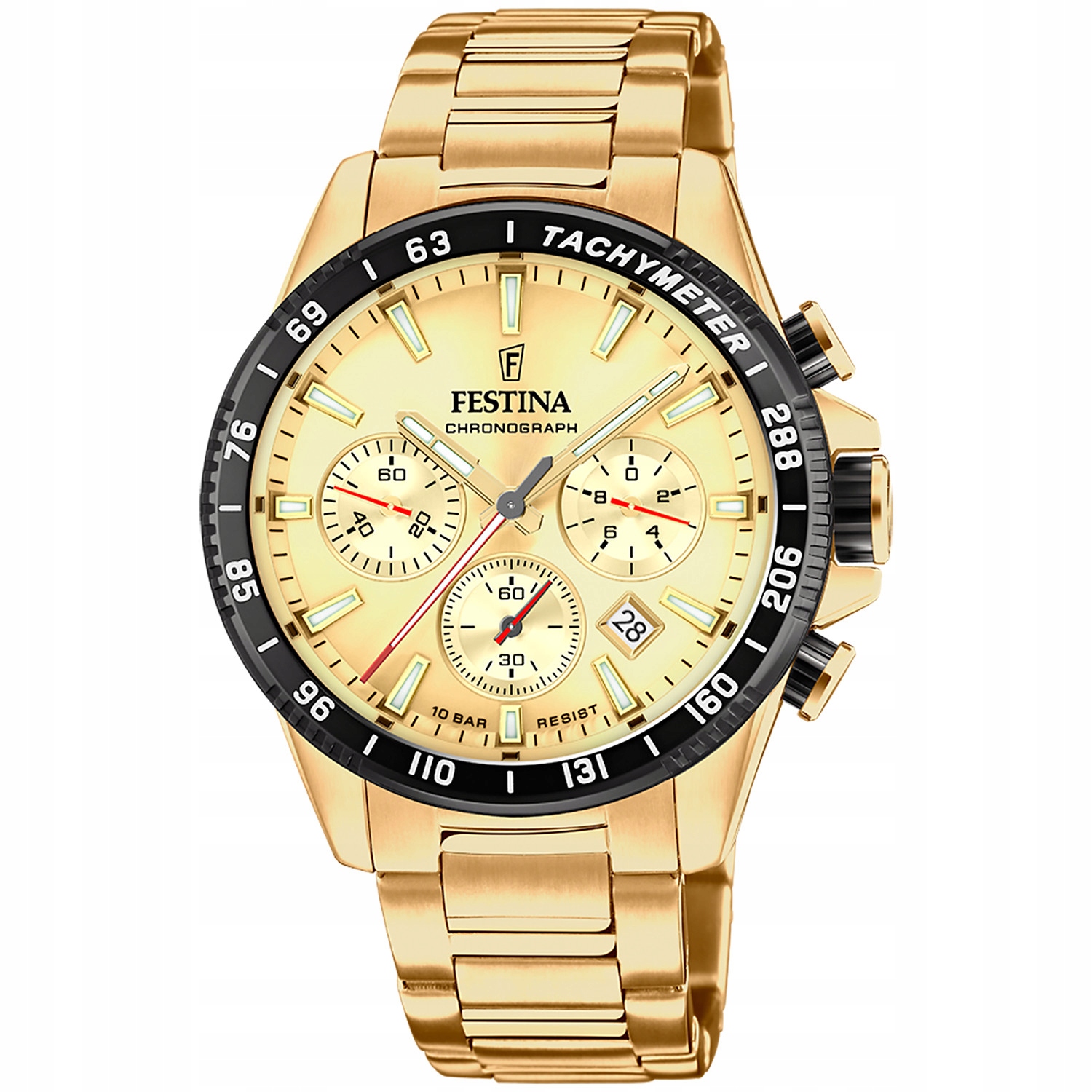 Pánské Hodinky Festina F20634-6 zlatý náramek