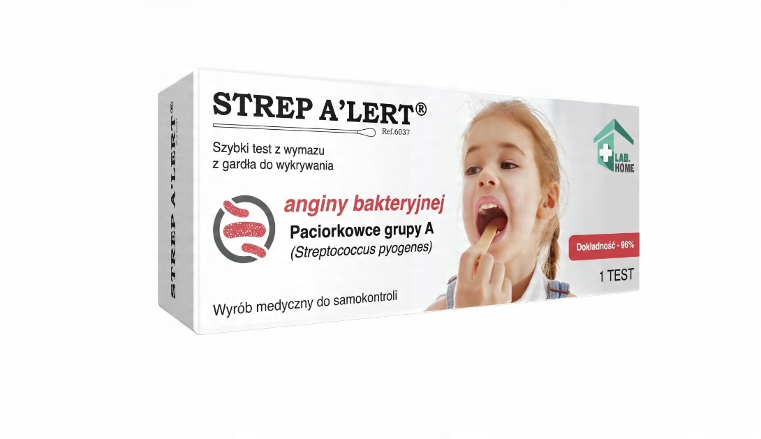 

Test na angine Strep A'lert test z wymazu z gardla