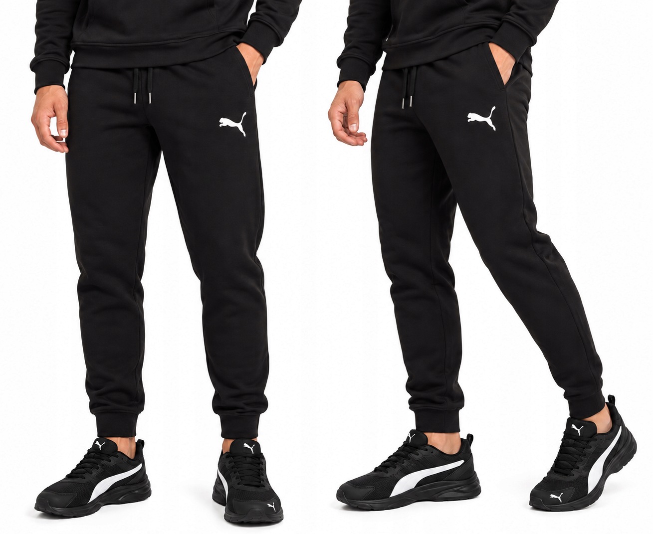3484 Pánské Puma Bavlněné Sportovní Teplákové Kalhoty Černé 3XL