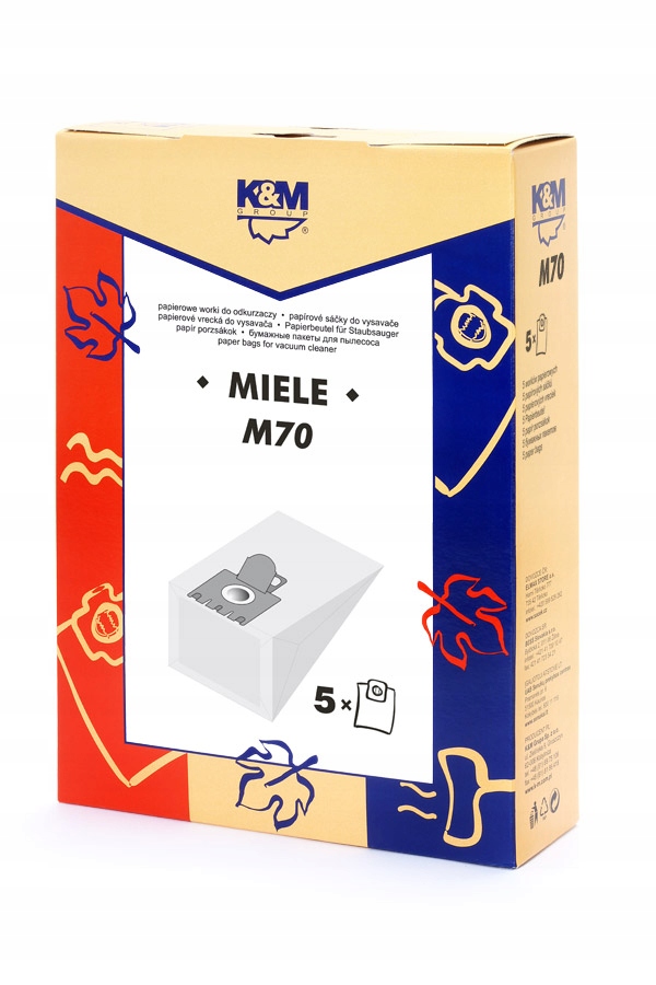 Worki papierowe do odkurzacza Miele M70 S 400 S 456 Silverstar 5 szt.