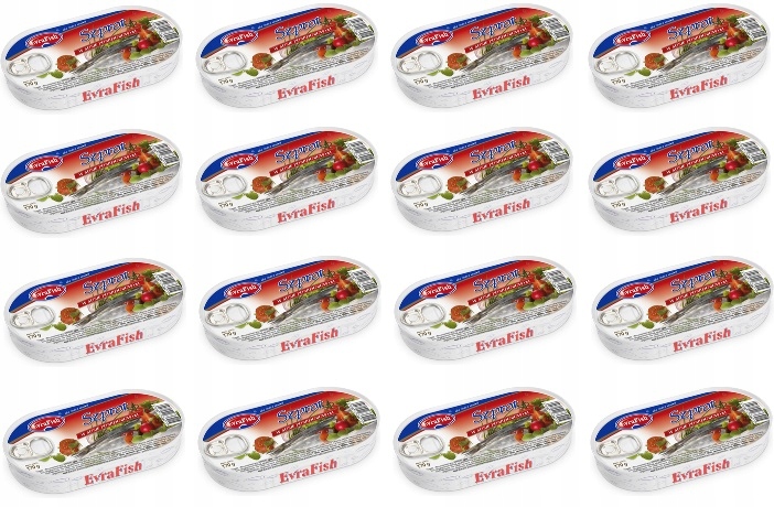 16x 170g Evrafish szprot w sosie pomidorowym Karton