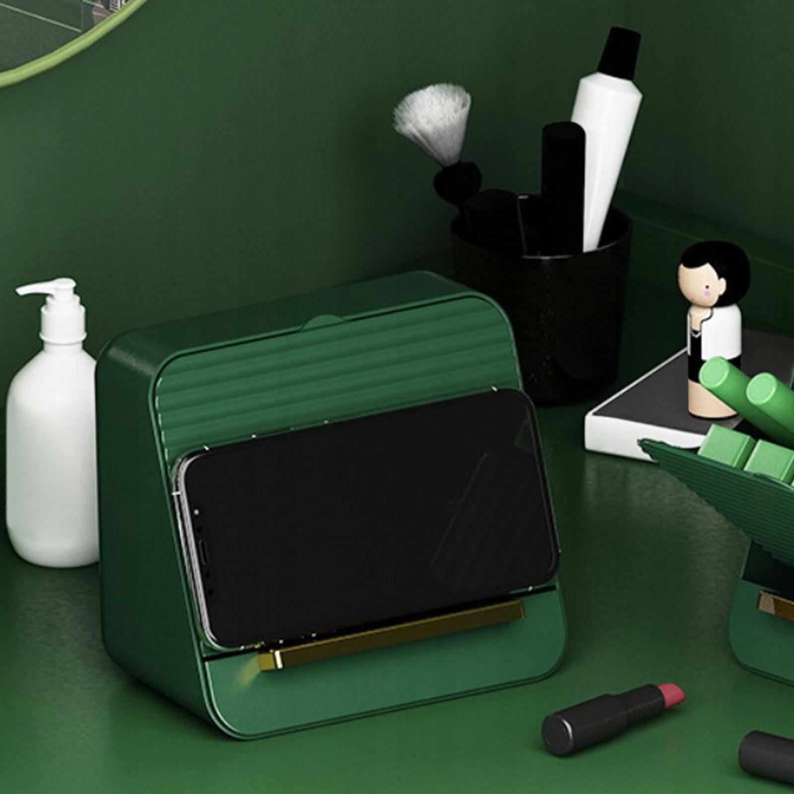 Storage Box Holder Kosmetyczka Organizery zielone