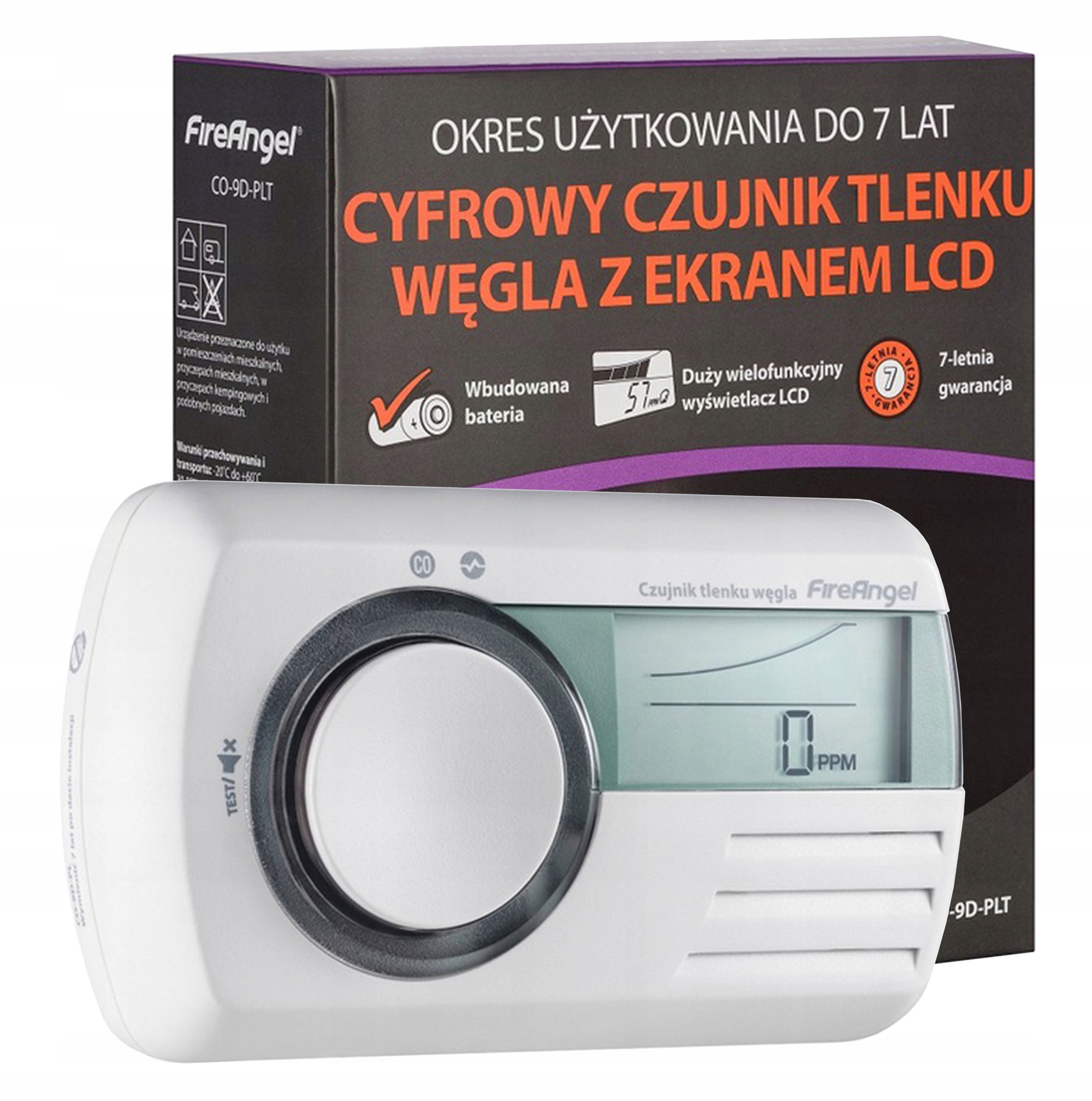 

Czujnik Tlenku Węgla Czadu FireAngel CO-9D-PLT