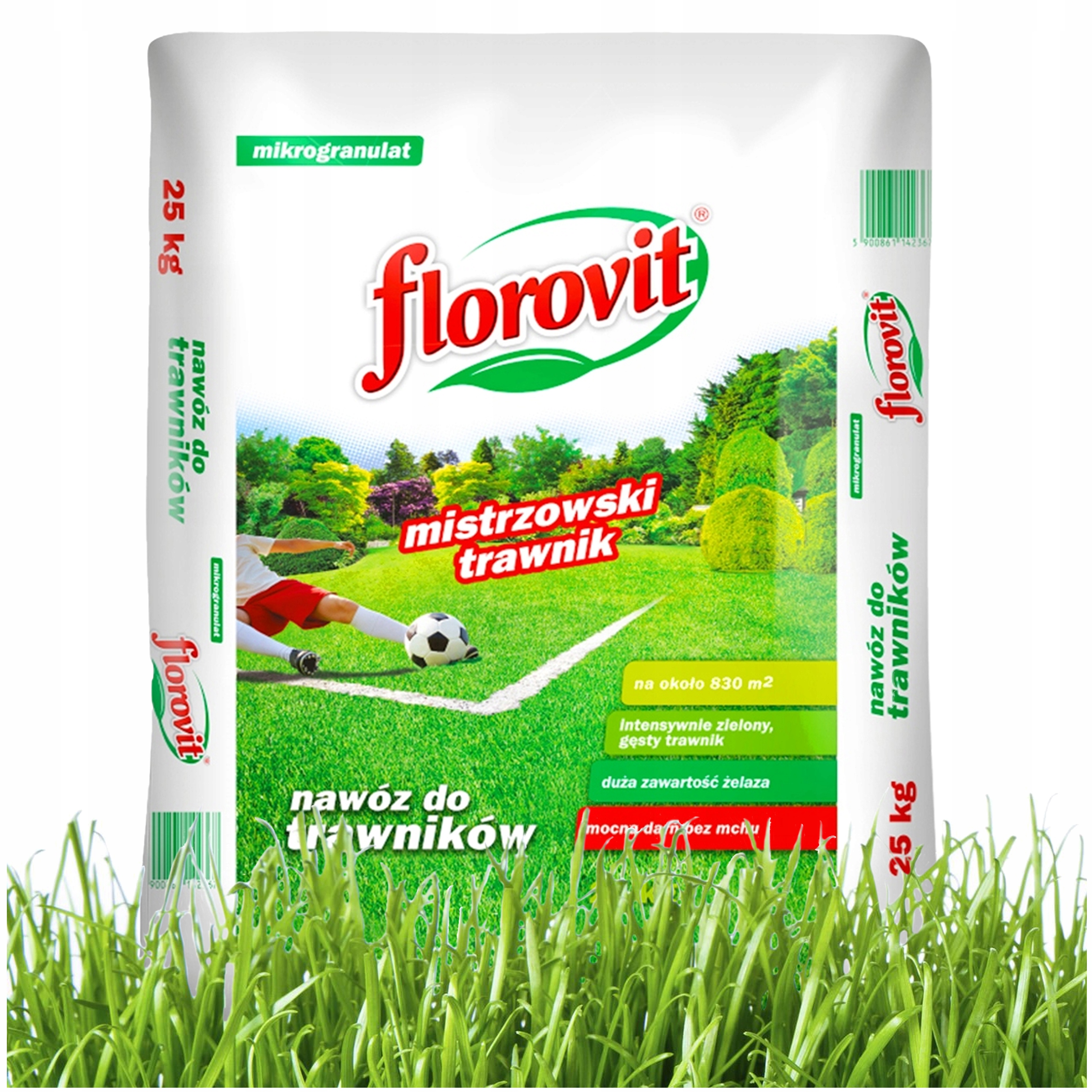 Florovit nawóz do trawy granulat wieloskładnikowy z mchem i żelazem 25 kg