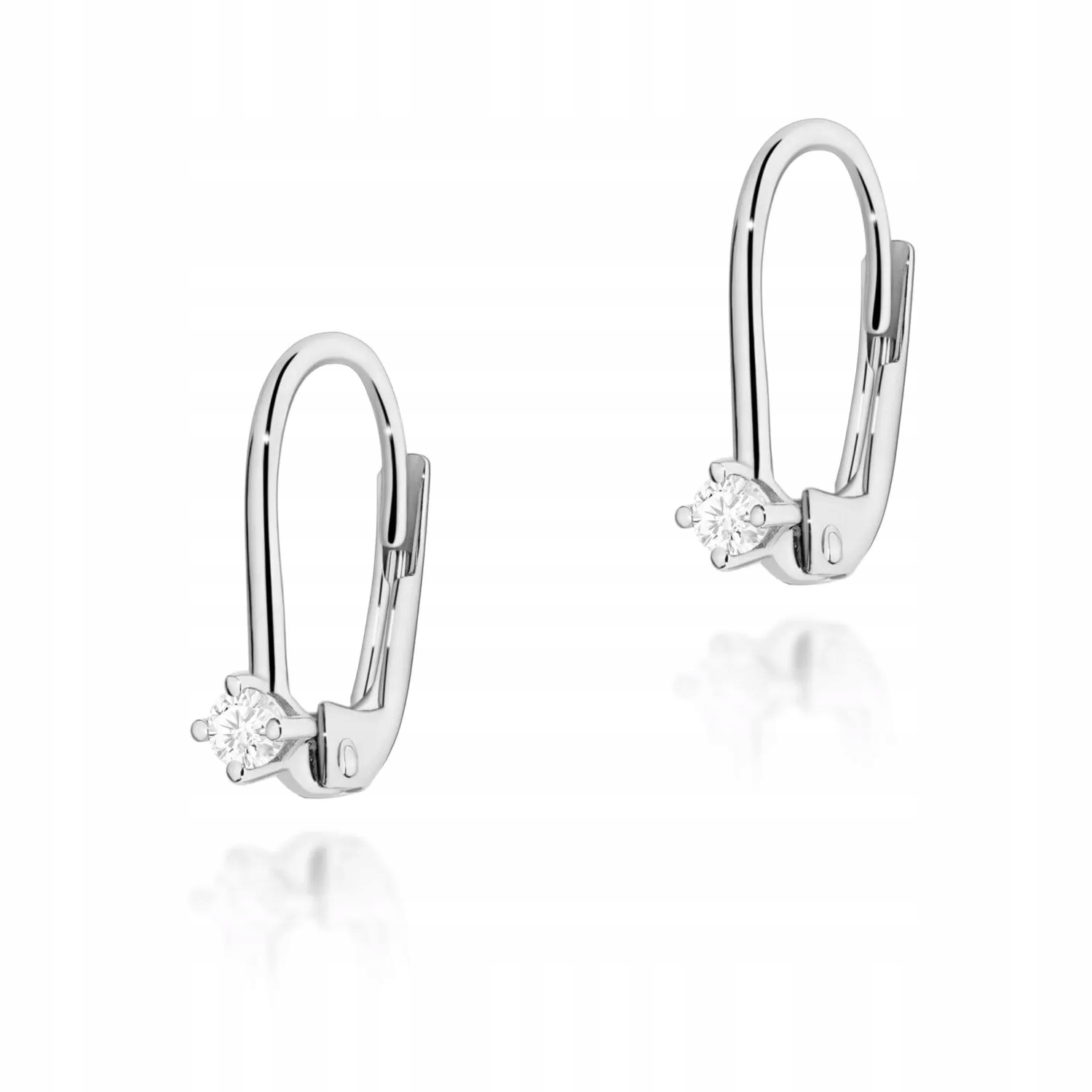 Złote kolczyki z brylantami diamenty 2 x 0,07ct białe złoto pr. 585