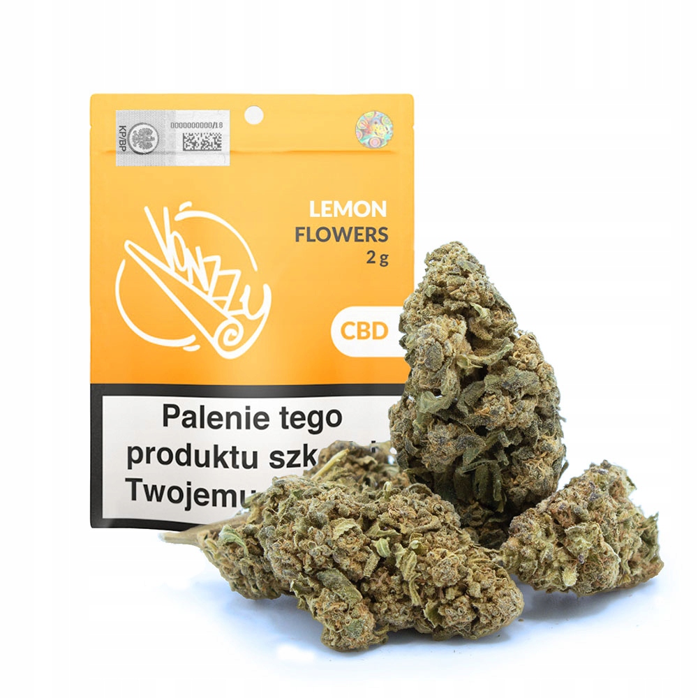 

Susz konopi Vonzzy kwiaty topy Lemon do 7% Cbd 2g