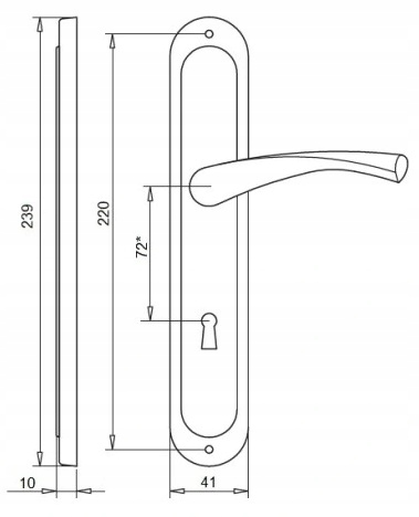Klamka do drzwi FEBE 72 Wkład Nikiel Marka Ambition