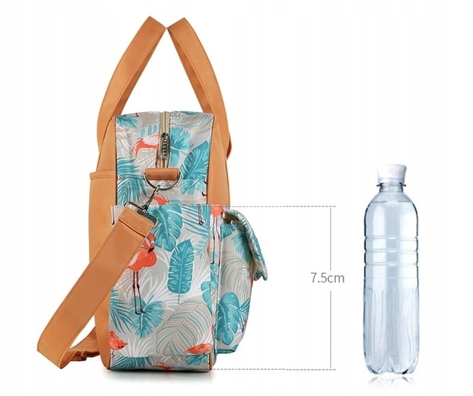 TORBA DLA MAMY ORGANIZER DO WÓZKA TATY PLECAK WZORY KOLORY LIŚCIE 3w1 Wysokość 39 cm