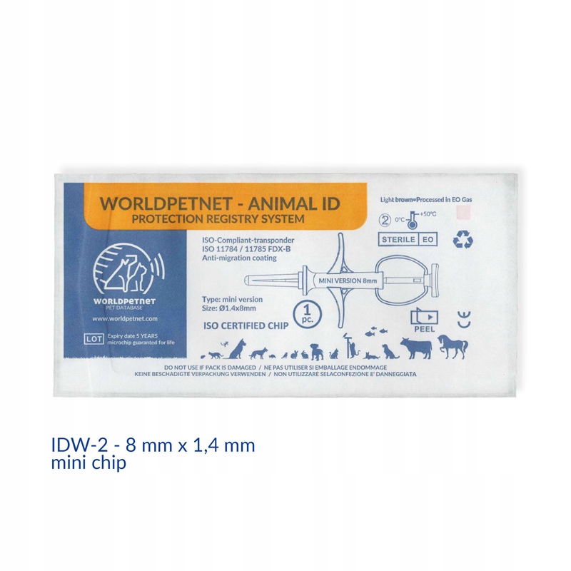 

Mikrochip chip dla kotów i psów IDW-2 mini 900