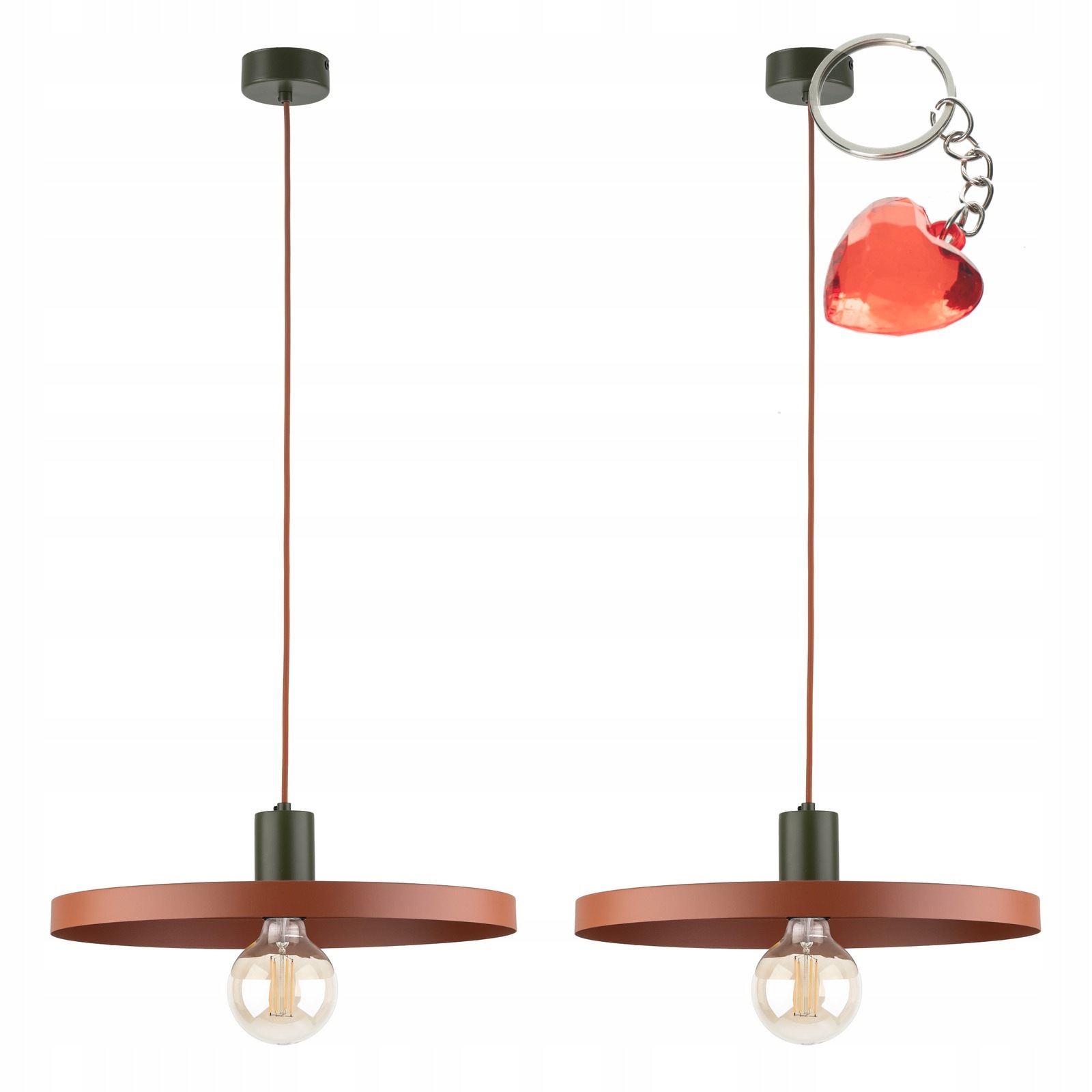 Tk Lighting Sada 2x Závěsná lampa Sila Hnědá Kov E27 Regulace