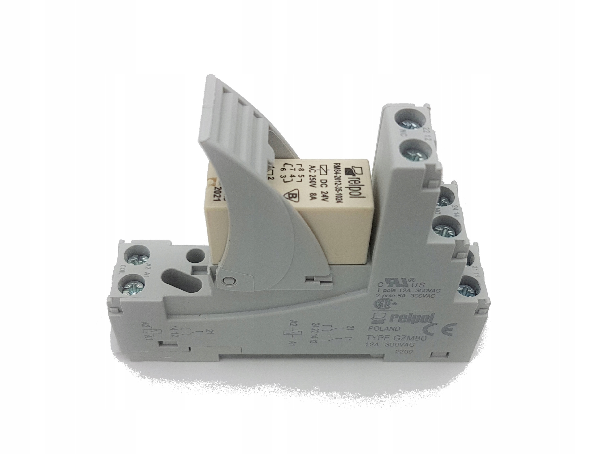 relé 12V DC 2 x 8A 250V Ac na Din lištu 10 sad