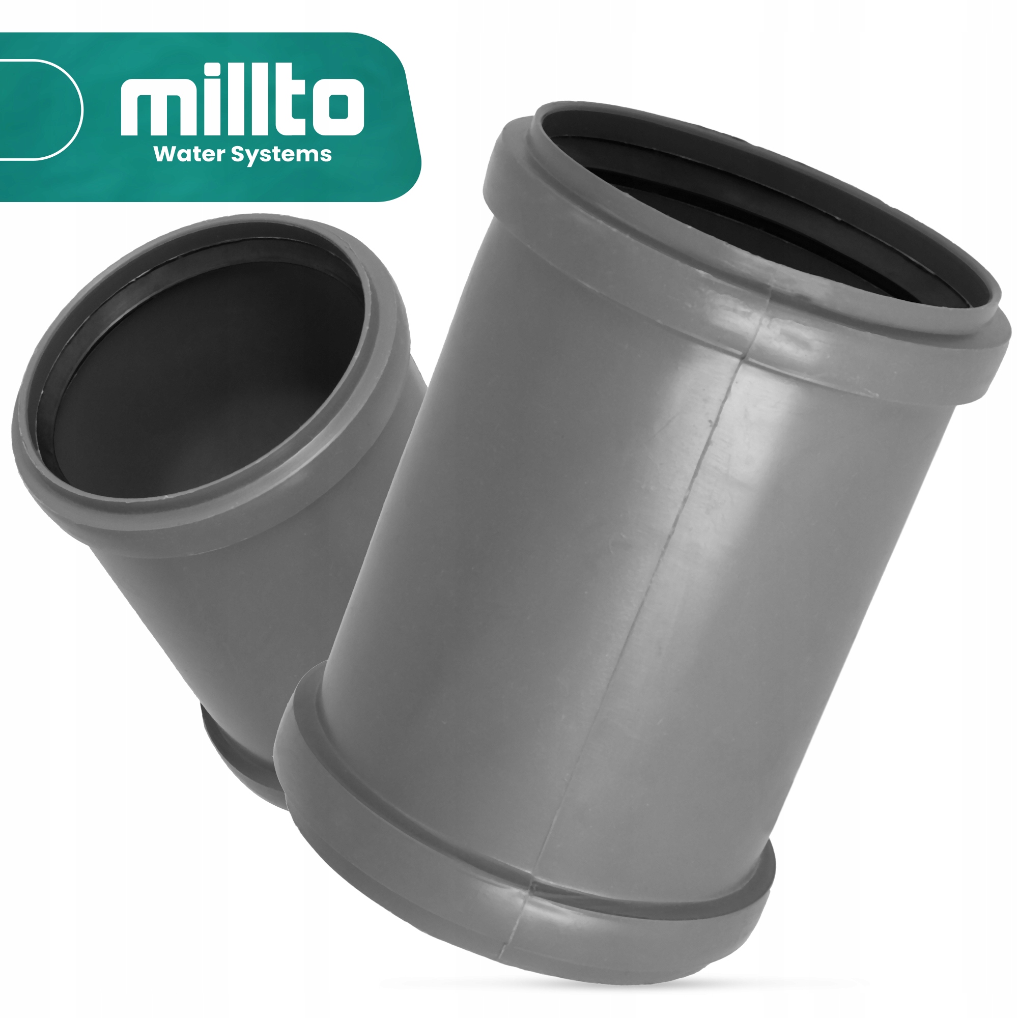 Mufa Kanalizacyjna 110 mm Rury PCV Nasuwka DŁUGA Złączka ŁĄCZNIK Wody Szara Marka Millto