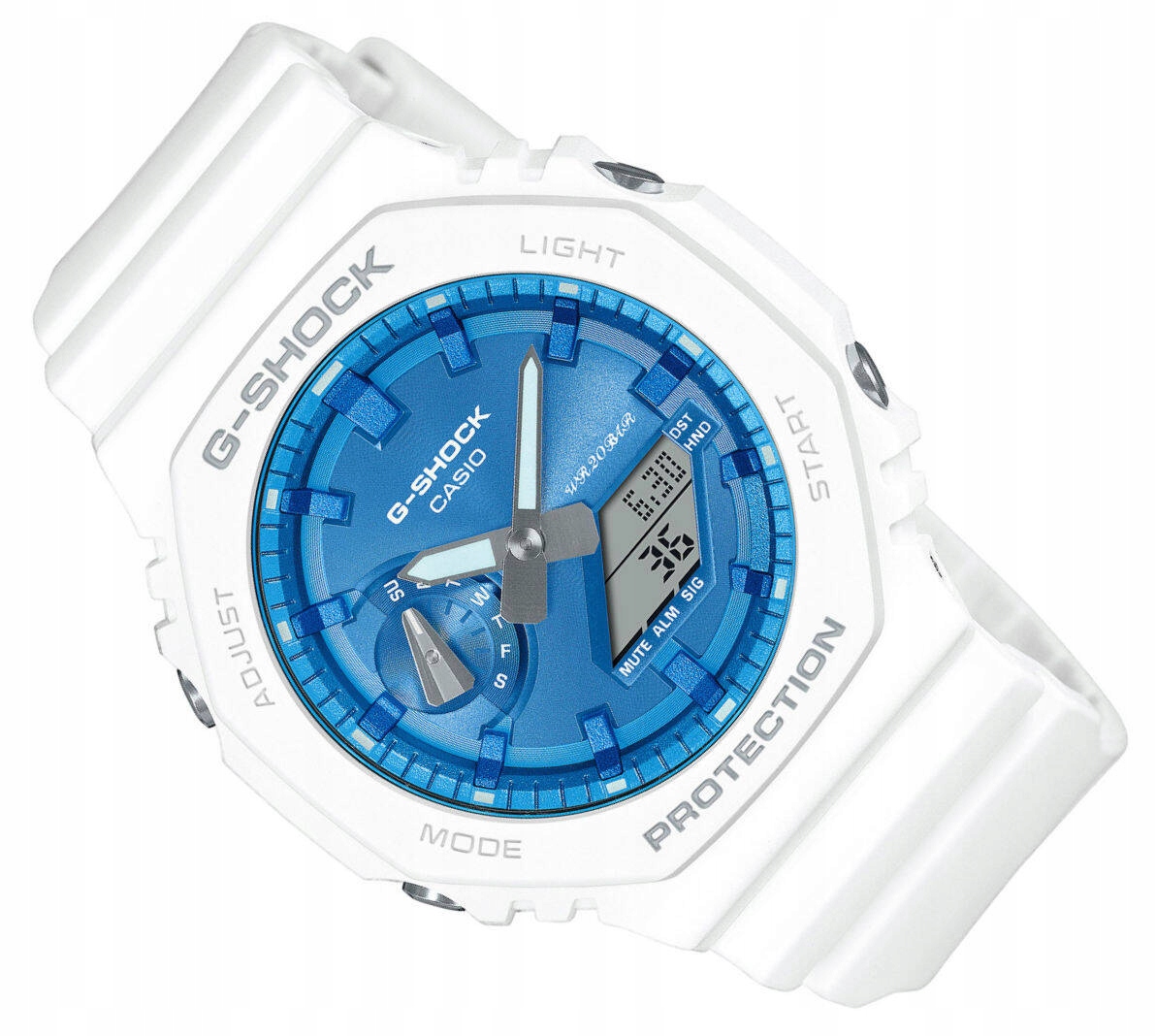 Sportovní Bílé Vodotěsné Hodinky Casio G-shock GA-2100WS-7AER WR200