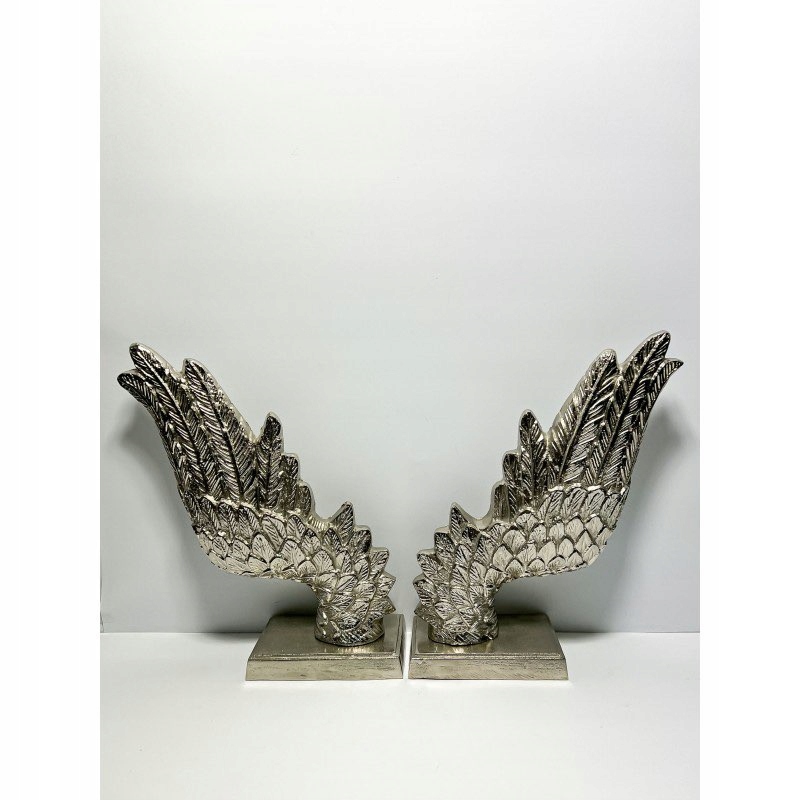 Skrzydła z metalu 56 cm srebrne