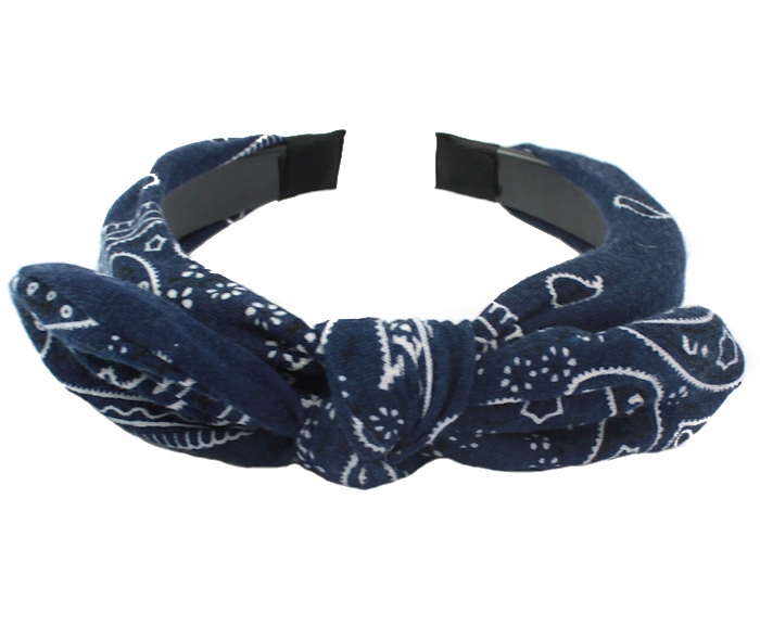 OPASKA DO WŁOSÓW BANDANA GRANATOWA KOKARDKA
