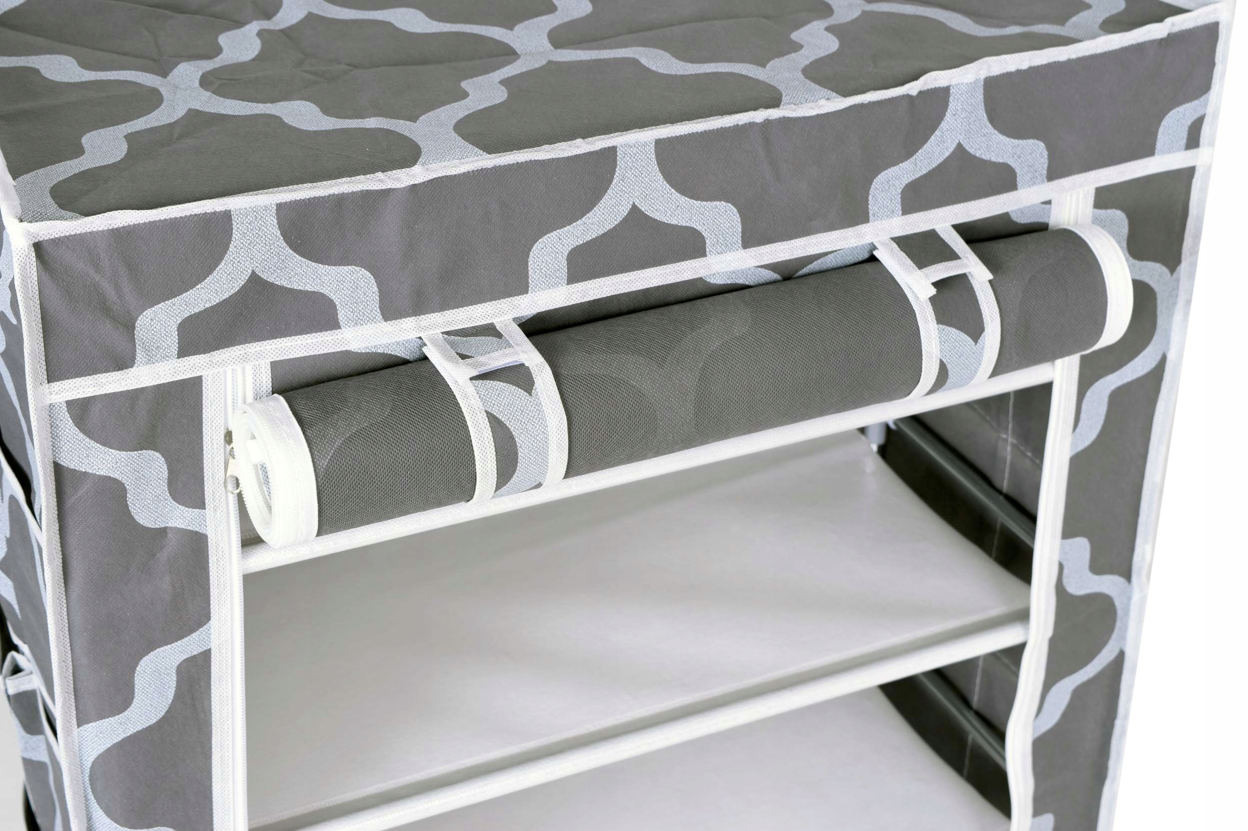 SZAFKA TEKSTYLNA NA BUTY OBUWIE PÓŁKA REGAŁ STOJAK ORGANIZER GARDEROBA Materiał metal