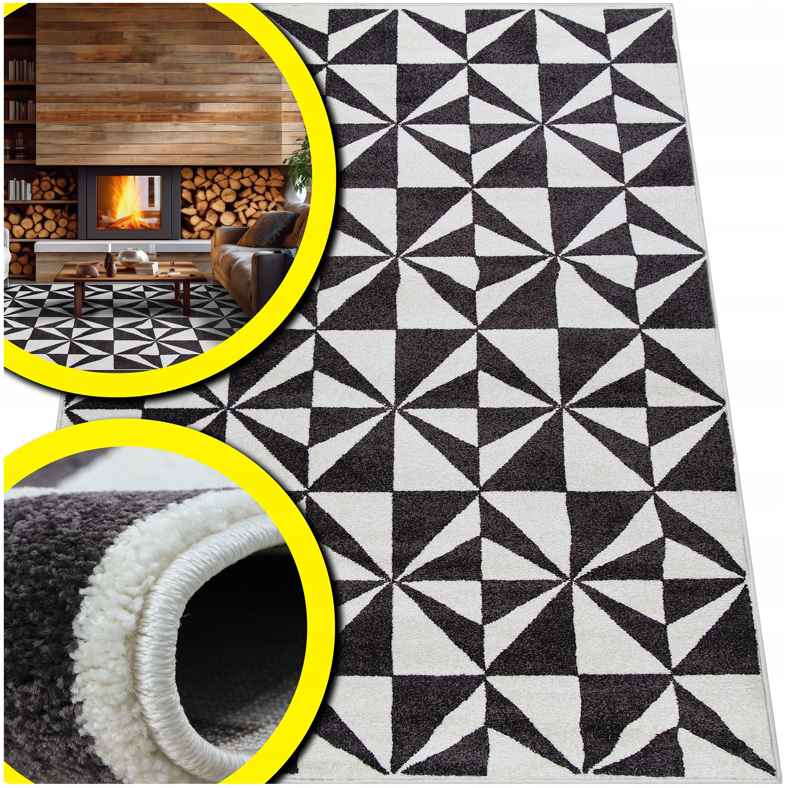 Koberec Černobílý Černý Koberec Do Obývacího Pokoje Bílý Koberec Adventure 200x300