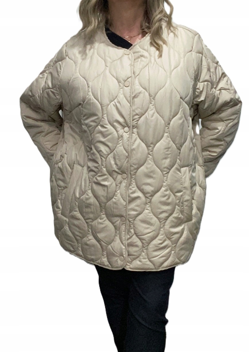 Pikovaná Bunda s přechodovým vzorem, zateplená, béžová, druky 5XL 54 56