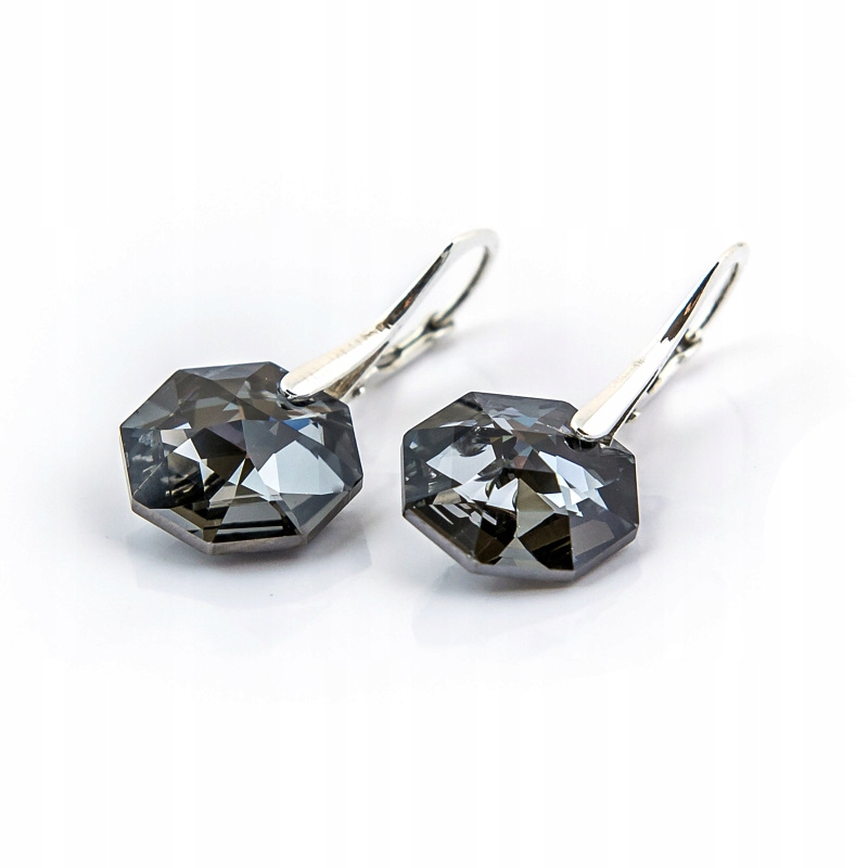 

Srebrne Kolczyki z Kryształami Swarovski Octagon