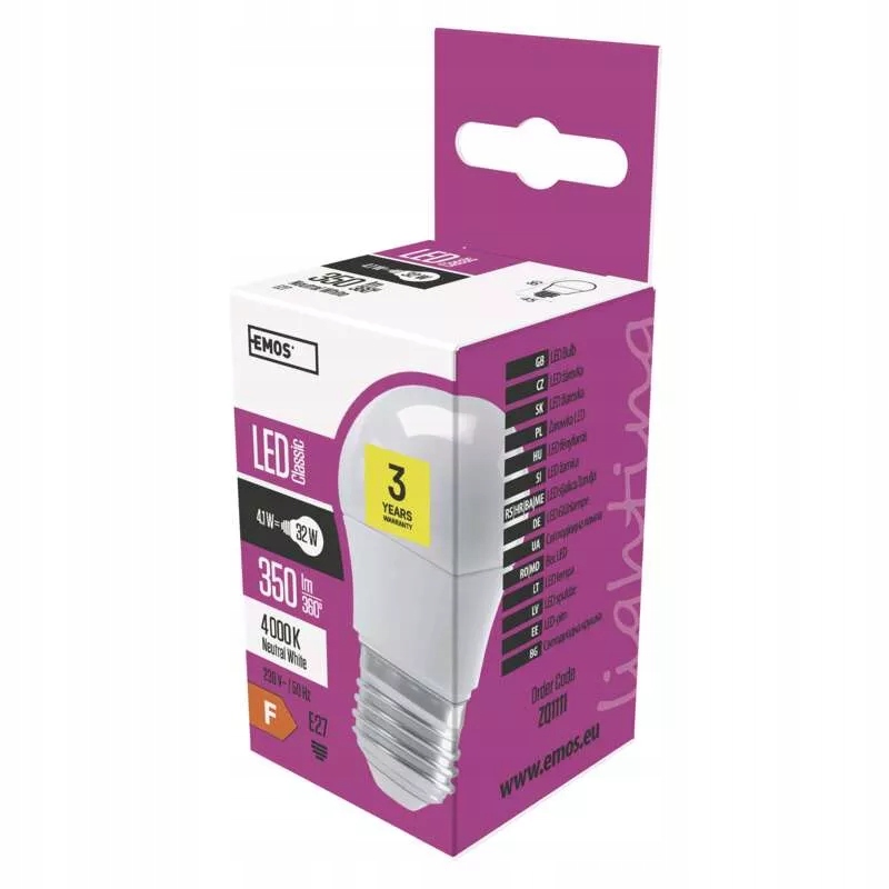

Emos ZQ1111 Żarówka Led 4W E27 neutralna biel