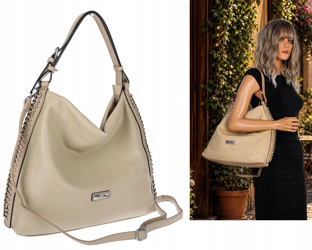 Dámská kabelka Přes Rameno Taška Shopper Módní taška přes rameno CH6817 Béžová
