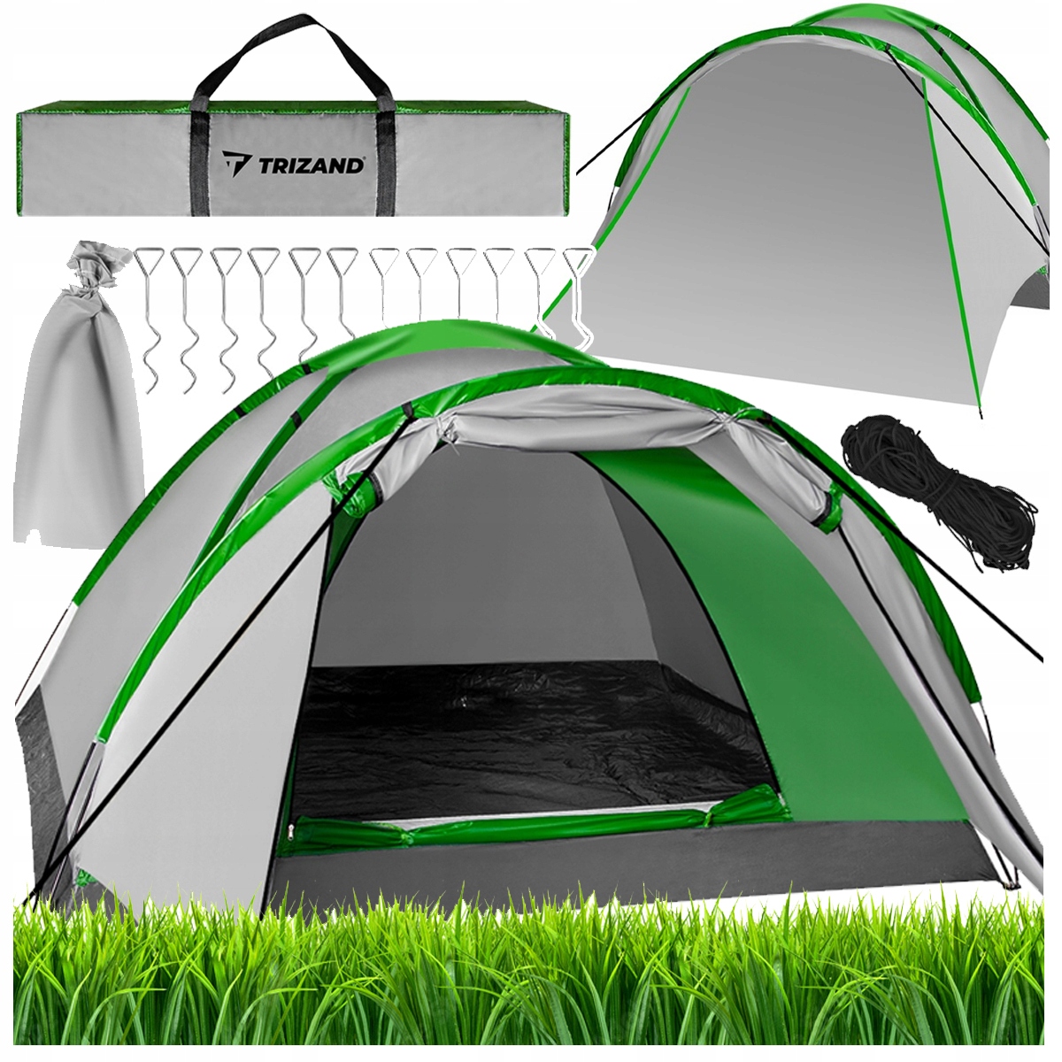Turistický Stan Pro 4 Osoby na tábor Camping 320 x 200 cm, voděodolný stříška