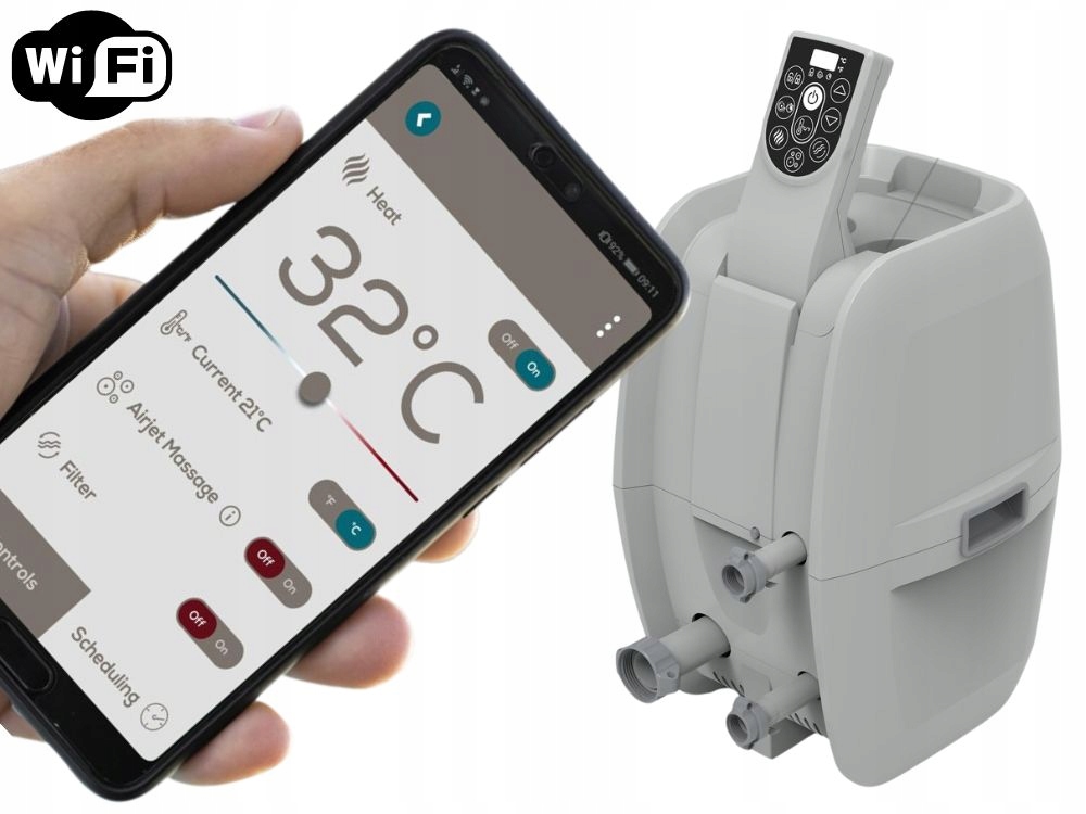 Basen z hydromasażem jakuzzi okrągły Dmuchane SPA Lay-Z Helsinki 7 osob Pojemność 1123 l