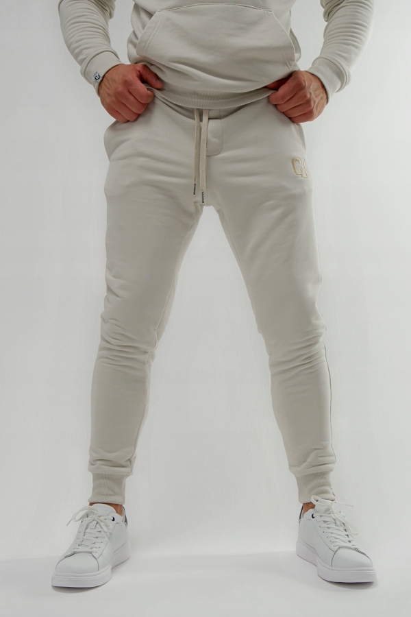 Pánské teplákové kalhoty Cj Wear krémové bavlna s výšivkou velikost XL Pro Páry