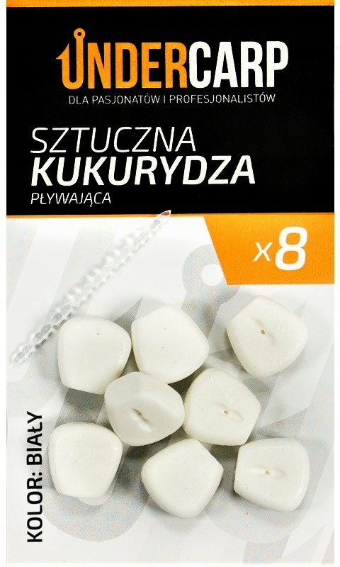 UnderCarp Sztuczna Kukurydza Pływająca Biała 8szt.