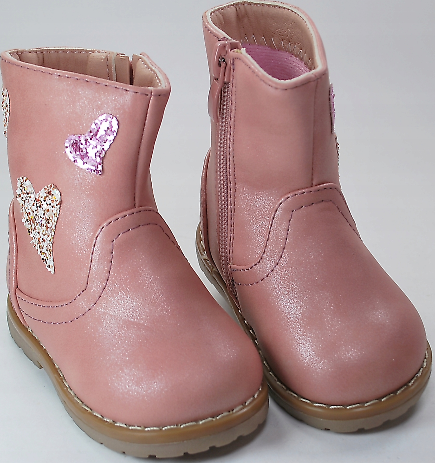 RÓŻOWE LEKKO OCIEPLANE BOTKI KOZAKI na zamek r 21 EAN (GTIN) 5901193816513