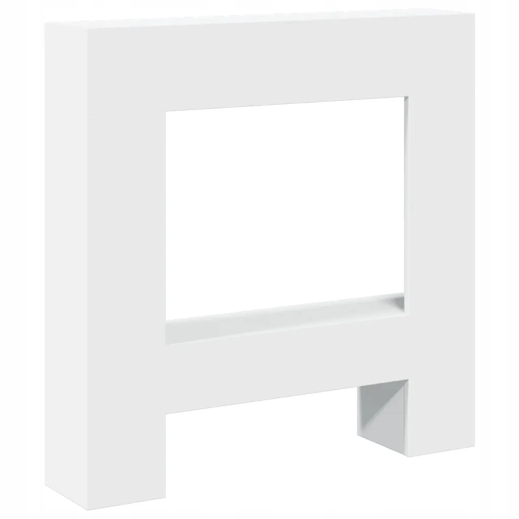 Kryt krbu Led s policí, bílý, 81 x 18 x 82 cm, materiál dřevo
