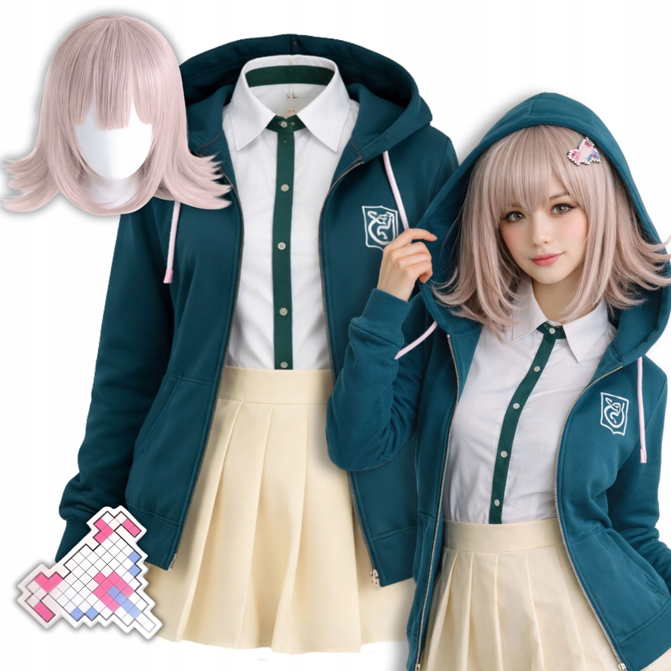 Kostým Chiaki Nanami Cosplay Danganronpa Kostým Anime Paruka Sponka 158 164