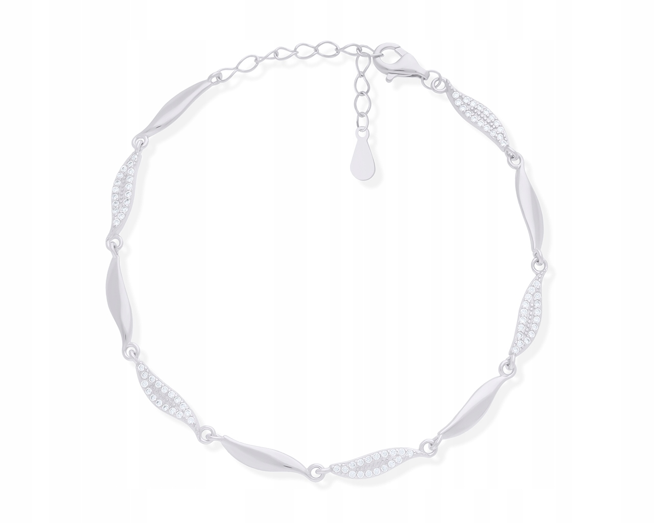 Stříbrný náramek 925 Dámský s zirkony Módní elegantní vzor