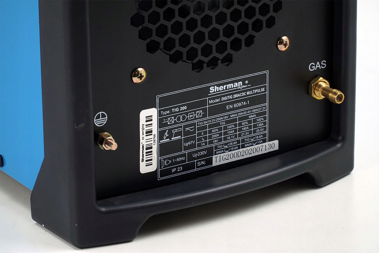 Spawarka inwertorowa Sherman TIG MMA AC/DC Puls Kod producenta Sherman TIG 200 AC/DC Multipulse K2