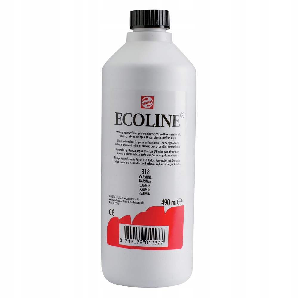 Talens Ecoline barva akvarel kapalina 490ml 318 carmin