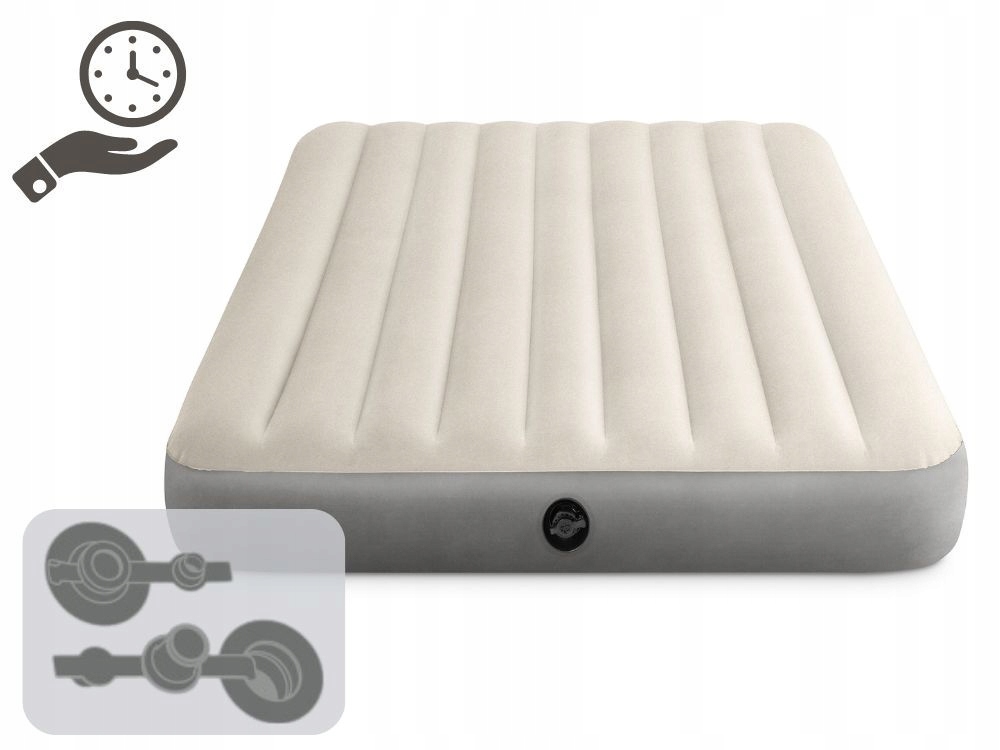 Materac Dmuchany Dwuosobowy Łóżko z Pompką 203x152x25 Intex 64103 Model2024 Marka Intex