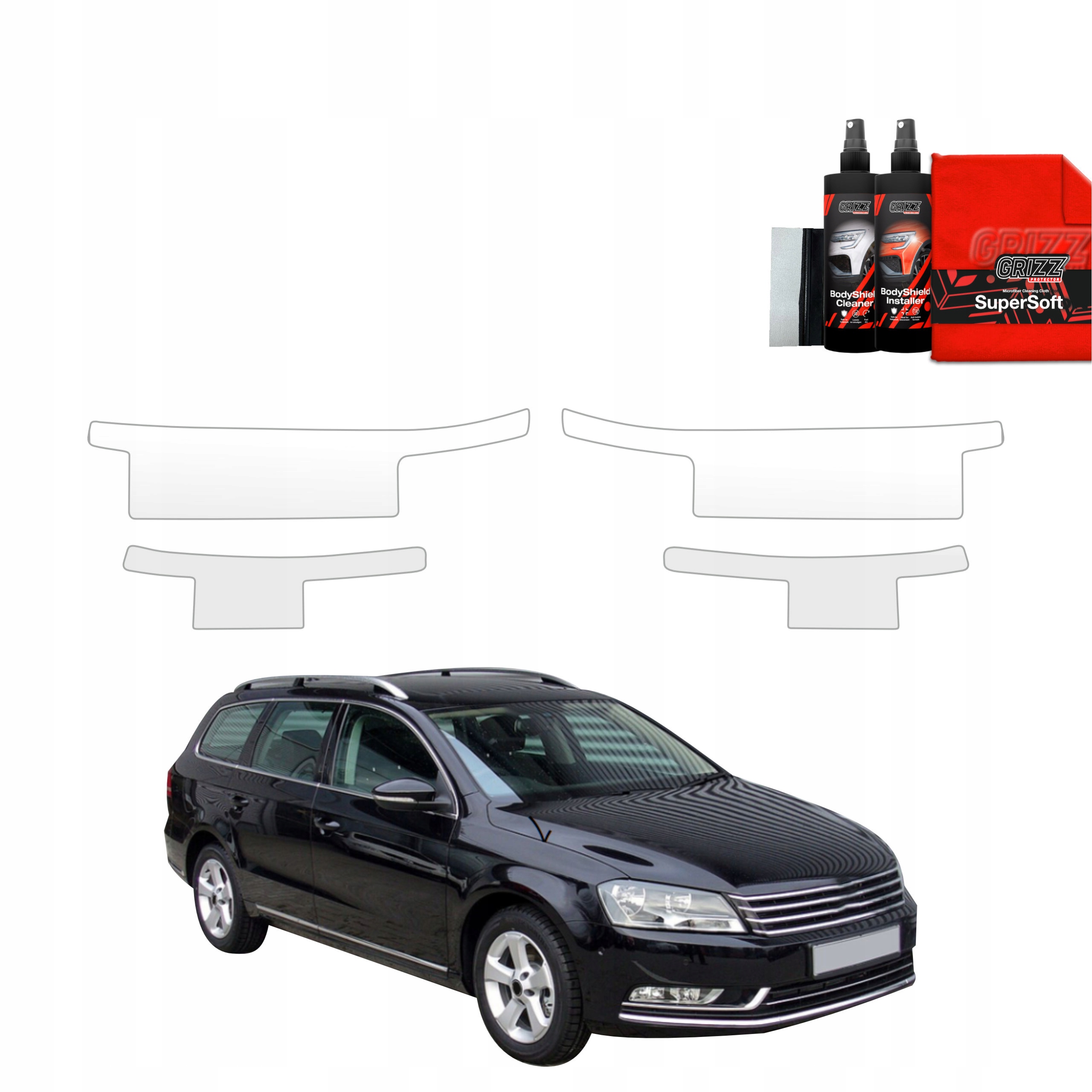 4v1 Fólie Ppf dýha na prahy pro Volkswagen Passat B7 Variant (2010-2014)
